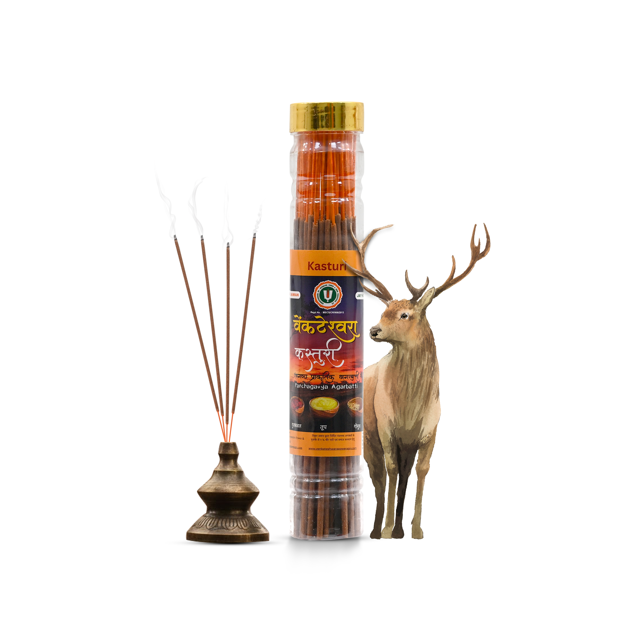 Venkateshwara Panchagavya Natural Agarbatti – | Long-Lasting Premium Incense Sticks for Puja, Meditation & Home Fragrance (Bottle Pack)